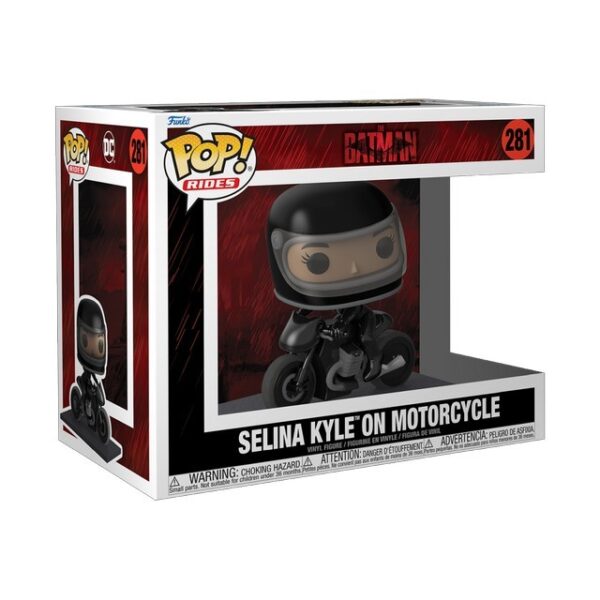 Figura Selina Kyle The Batman On Motorcycle Pop! Rides Super Deluxe Funko 281