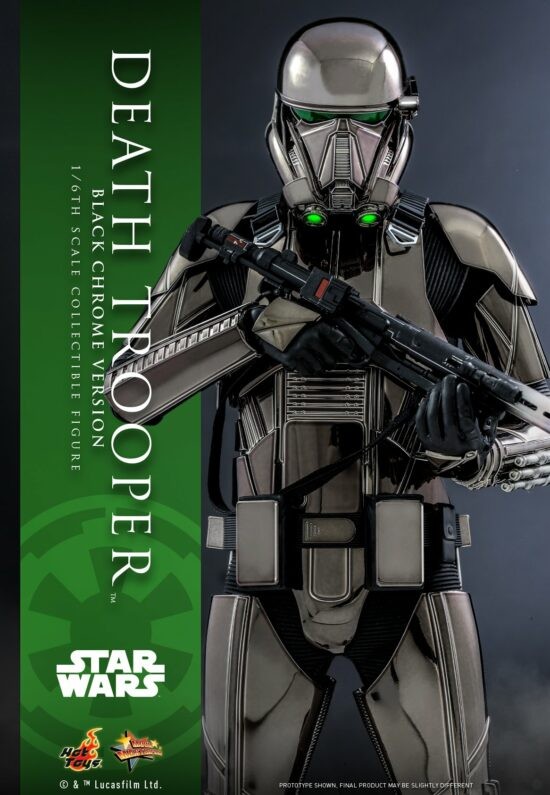 Figura Death Trooper Black Chrome Exclusive Wars Escala 1/6 Hot Toys