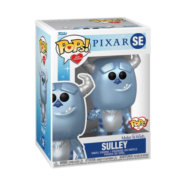Figura Sulley Monstruos S.A. Metallic Blue Funko POP Disney: Make-A-Wish