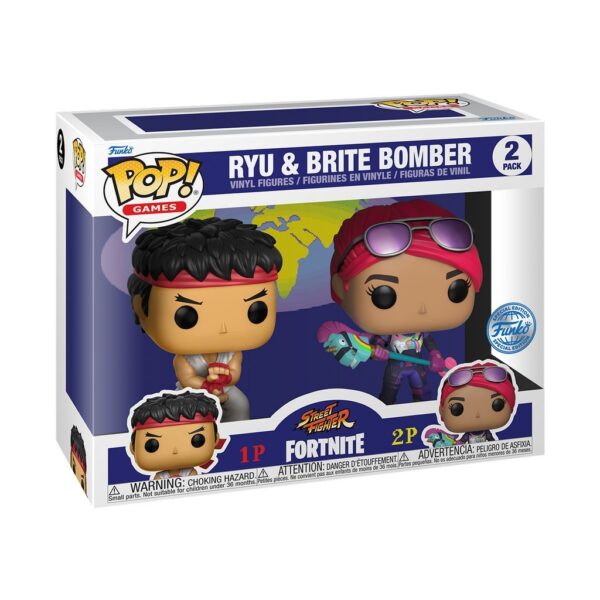 Pack Figuras Ryu y Brite Bomber Fortnite Games POP Funko 2