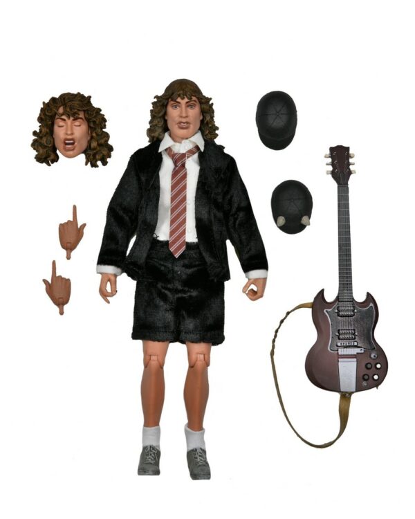 Figura Angus Young AC-DC Con Ropa De Tela Neca