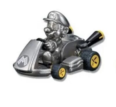 Figura Super Mario Plateado Mario Kart Pull Back Series 2 Nintendo