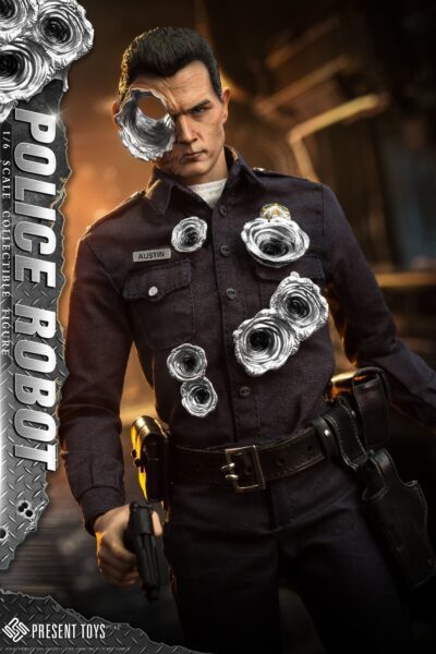 Figura Police Robot Escala 1/6 Present Toys T-1000 Terminator 2