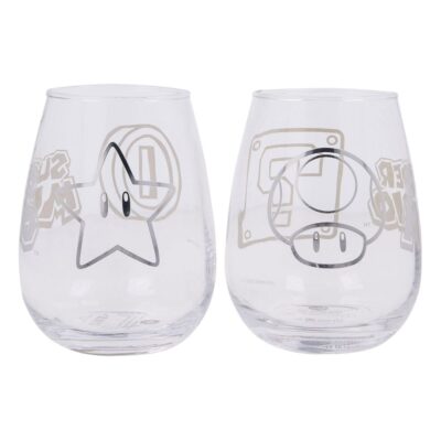 Pack de 2 Vasos De Cristal Super Mario