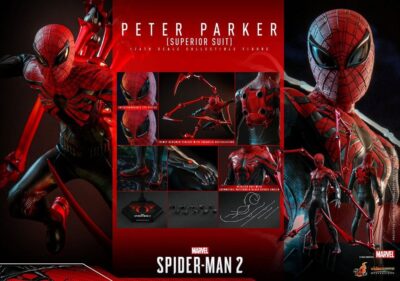Figura Spiderman 2 Video Game Peter Parker Superior Suit Hot Toys Escala 1:6