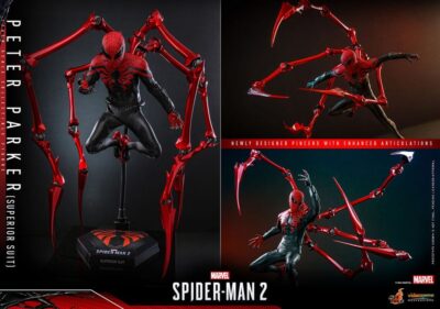 Figura Spiderman 2 Video Game Peter Parker Superior Suit Hot Toys Escala 1:6