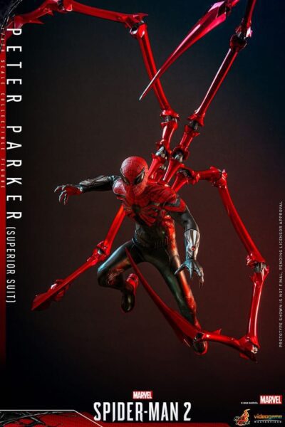 Figura Spiderman 2 Video Game Peter Parker Superior Suit Hot Toys Escala 1:6