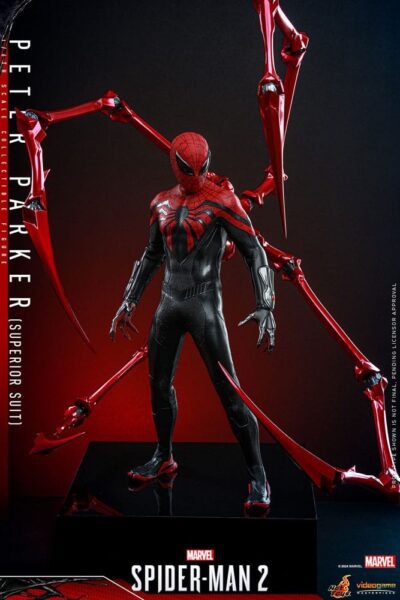 Figura Spiderman 2 Video Game Peter Parker Superior Suit Hot Toys Escala 1:6