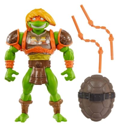 Figura Michelangelo MOTU x TMNT Masters of the Universe Tortugas Ninja Masters del Universo Mattel