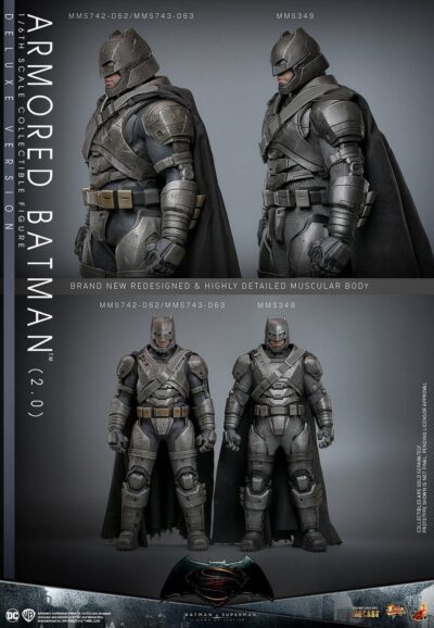 Figura Armored Batman 2.0 Batman V Superman Dawn of Justice Hot Toys Escala 1:6