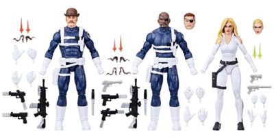 Set 3 Figuras Captain America Nick Fury Jr., Sharon Carter y Dum Dum Dugan Marvel Legends Series