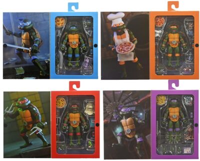 Pack 4 Figuras Tortugas Ninja Cartoon Ultimate VHS Neca
