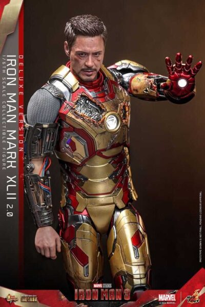 Figura Iron Man 3 Mark XLII 2.0 Deluxe Version Escala 1/6 Hot Toys
