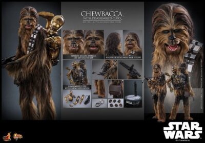 Figura Chewbacca Star Wars Episode V 1/6 con C-3PO Desmontado 36 cm - Hot Toys