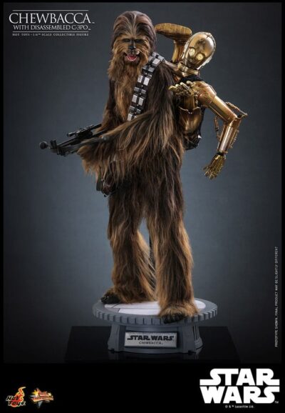 Figura Chewbacca Star Wars Episode V 1/6 con C-3PO Desmontado 36 cm - Hot Toys