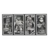 Pack 4 Figuras Universal Monsters x Teenage Mutant Ninja Turtles en Blanco y Negro 18 cm - NECA
