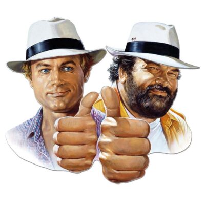 Placa Metálica Bud Spencer & Terence Hill 3D Tin Sign Hill + Spencer 45 x 45 cm