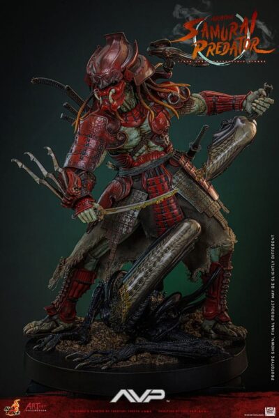 Figura Alien vs. Predator Artist Collection Akaoni Samurai Predator Escala 1/6 Hot Toys