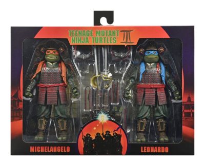 Pack 2 Figuras Leonardo & Michelangelo Tortugas Ninja III Neca