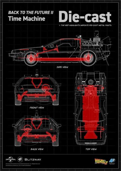 Back to the Future II Premium UMS Action vehicle 1/6 Time Machine 74 cm