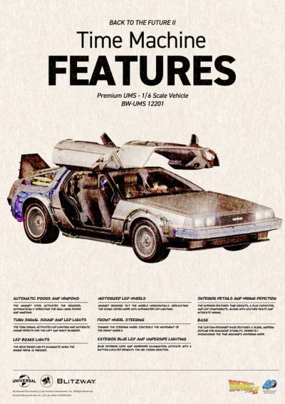 Back to the Future II Premium UMS Action vehicle 1/6 Time Machine 74 cm