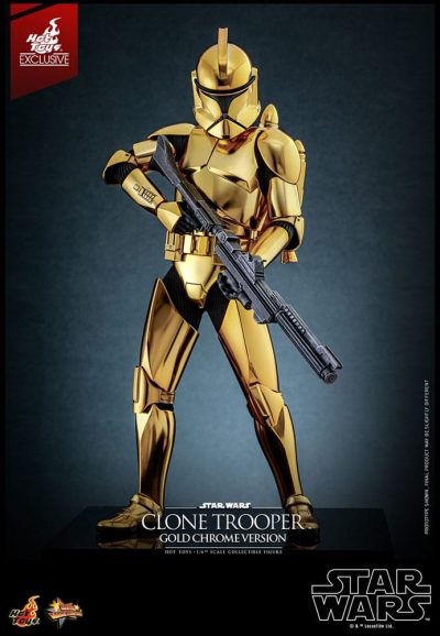 Figura Clone Trooper Gold Chrome Version Star Wars Exclusiva Hot Toys