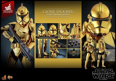 Figura Clone Trooper Gold Chrome Version Star Wars Exclusiva Hot Toys
