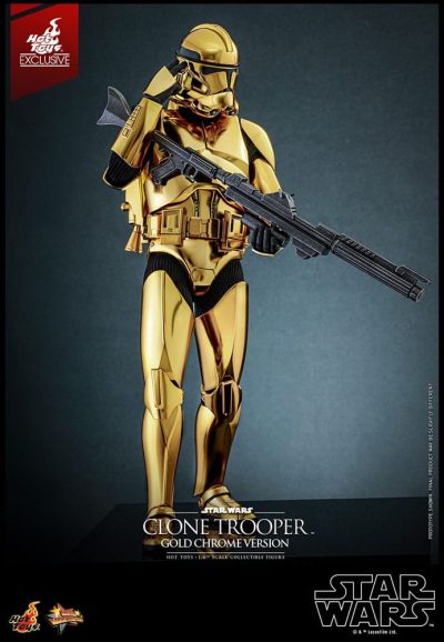 Figura Clone Trooper Gold Chrome Version Star Wars Exclusiva Hot Toys