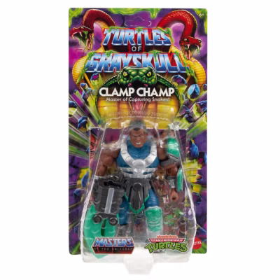Figura Clamp Champ MOTU x TMNT Turtles of Grayskull Masters del Universo Mattel