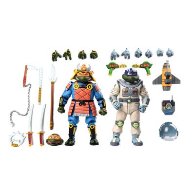 Pack de 2 Figuras Space Adventure y Samurai Turtles Tortugas Ninja Cartoon Neca