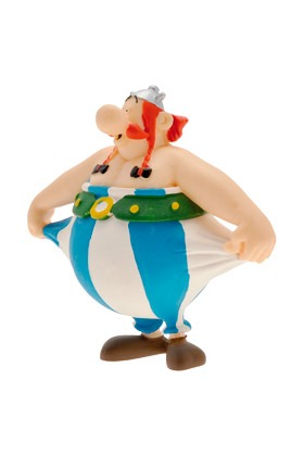 OBELIX SUJETANDOSE EL PANTALON FIGURA PVC 9 CM ASTERIX EL GALO