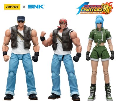 Pack Tres Figuras The King Of Fighters 98 Hero Team Clark Still, Ralf Jones y Leona Heidern Joy Toy
