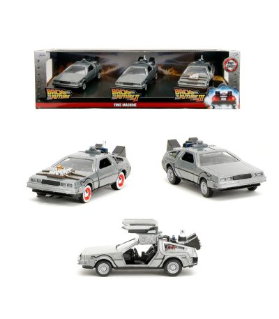 DELOREAN SET 3 VEHICULOS 1/32 SCALE BACK TO THE FUTURE