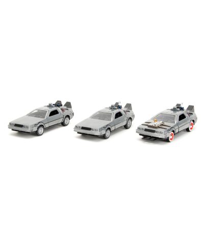 DELOREAN SET 3 VEHICULOS 1/32 SCALE BACK TO THE FUTURE
