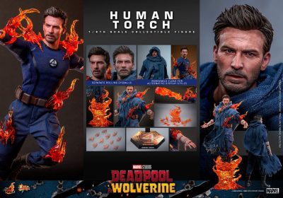 antorcha humana deadpool lobezno hot toys accesorios