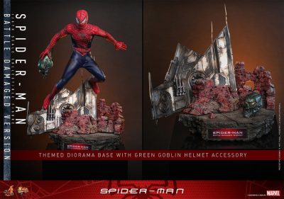 spiderman battle damage hot toys detalle de los dioramas