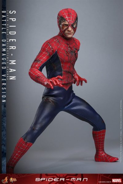 spiderman battle damage hot toys
