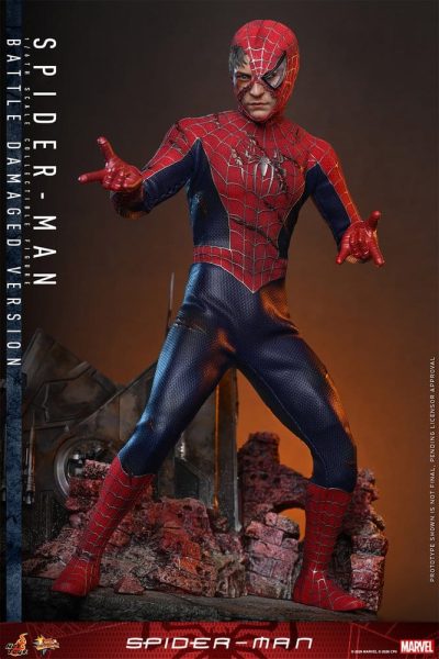 spiderman battle damage hot toys