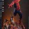 spiderman battle damage hot toys saltando