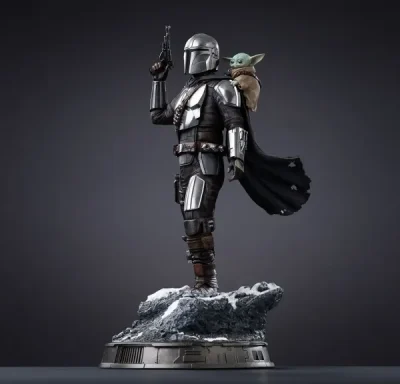 Figura The Mandalorian and Grogu - The Mandalorian (25 cm) de Iron Studios