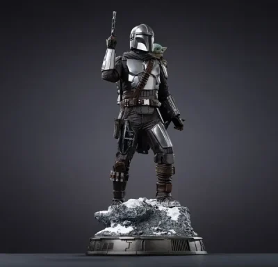 Figura The Mandalorian and Grogu - The Mandalorian (25 cm) de Iron Studios