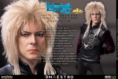 Labyrinth Jareth The Goblin King 1/6 Action Figure Deluxe Edition Gold