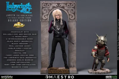 Labyrinth Jareth The Goblin King 1/6 Action Figure Deluxe Edition Gold