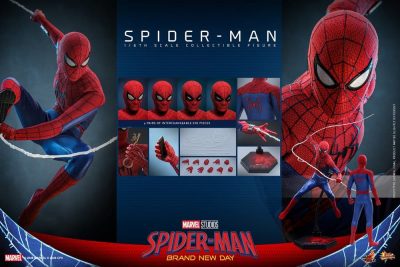 figura spiderman brand new day hot toys accesorios