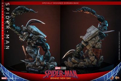 igura spiderman brand new day deluxe hot toys base diorama