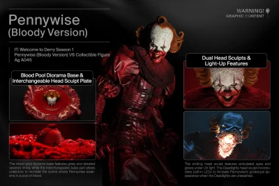 IT: Welcome to Derry Season 1 - Pennywise (Bloody Version) 1/6 Collectible Figure