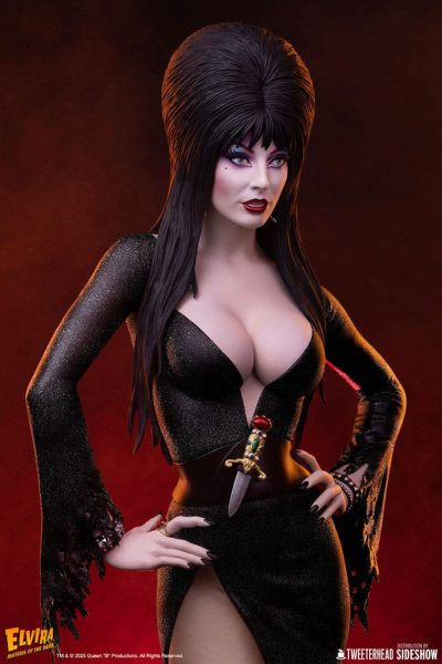 Estatua Elvira Black Glitter Dress Tweeterhead