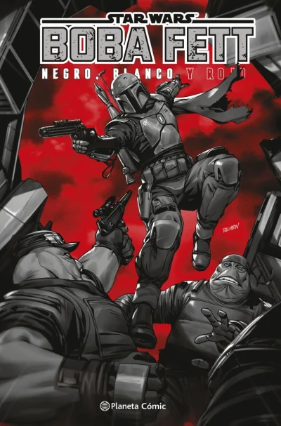 STAR WARS BOBA FETT NEGRO, BLANCO Y ROJO